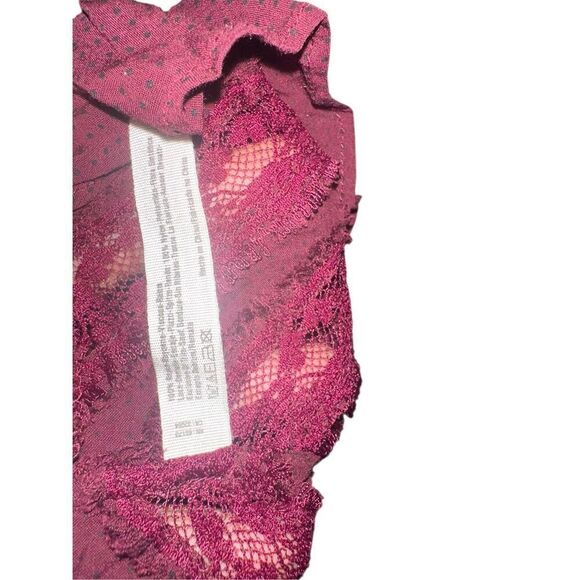 BEAUTIFUL Free People Voile and Lace Trapeze Slip dress size SP Burgundy COLORED - Picture 7 of 8